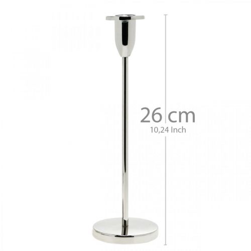 Floristik24 Svícen stříbrný kovový dekorační svícen moderní V26cm