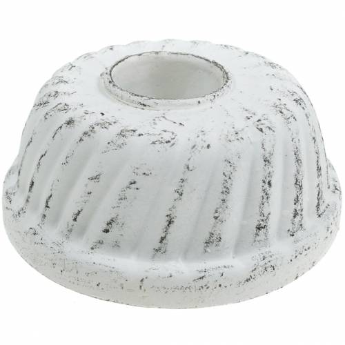 Floristik24 Svícen Gugelhupf pečící forma Shabby Chic bílá Ø7,2cm V3cm