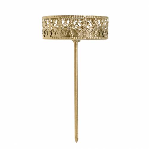 položky Filigránový svícen na zacpání zlatý Ø6,4cm H12,5cm 4 kusy starožitného vzhledu