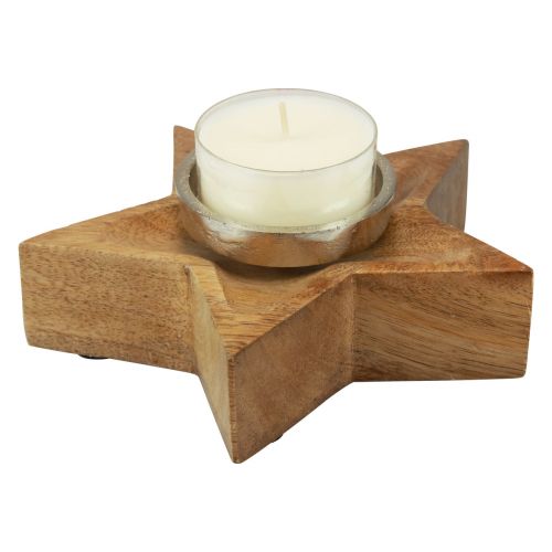 položky Svícen dřevěný svícen na čajovou svíčku hvězda 15x15x5cm 2ks
