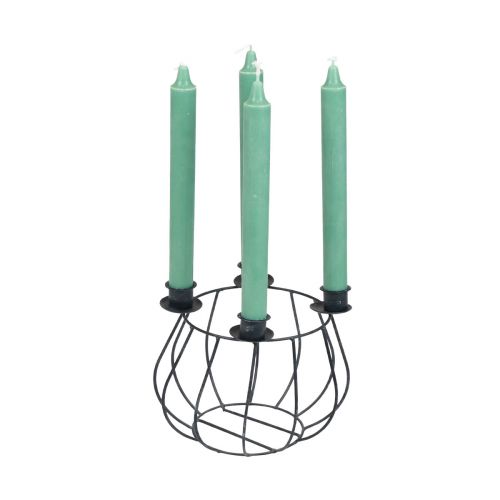 položky Svícen kovový šedý síťovaný koš Adventní věnec Ø14cm
