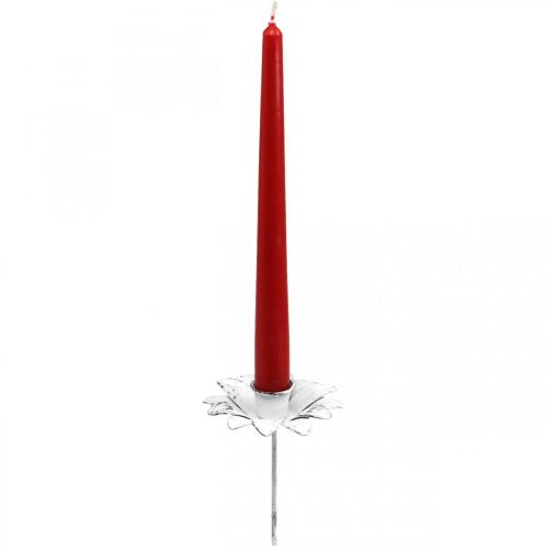 Floristik24 Svícen květinový kovový svícen na nalepení White Shabby Ø9cm