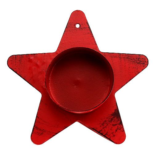 položky Svícen ve tvaru hvězdy na čajovou svíčku 10x7cm červený