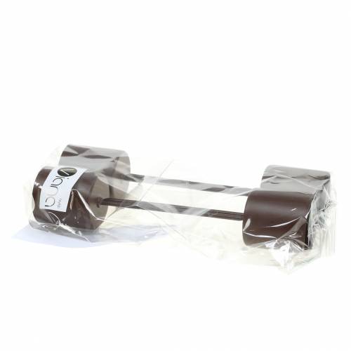 Floristik24 Svícen na tyčové svíčky hnědý Ø3,7cm H14cm 4ks