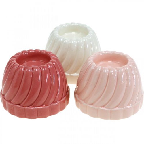 Floristik24 Gugelhupf svícen na čajovou svíčku, dekorace na stůl, forma na pečení svícen, ozdobný dort H7cm 3ks