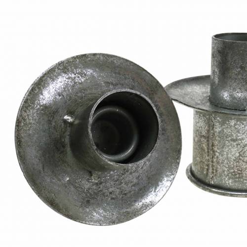 položky Odstupňovaná sada svícen stříbrný starožitný Ø9,5-10,5cm V7-14cm 4ks