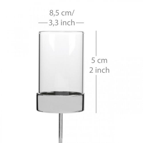 položky Svícen na zátku kov/sklo Ø5cm H19cm 4 ks