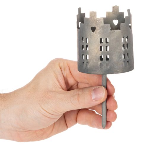 Svícen a svícen na čajové svíčky s hrotem, design domečku, 6 cm, 2 kusy | Floristik24.cz