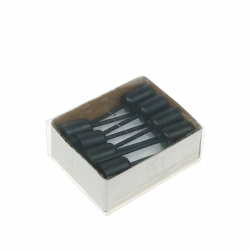 Floristik24 Svícen malý černý H7cm Ø12,5mm 8 ks