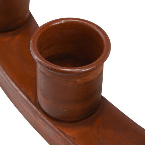 Floristik24 Svíčkový prsten na 24 tyčových svíček svícen hnědý kovový 43cm