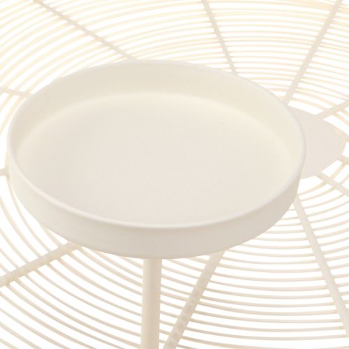 Floristik24 Svícen miska, 4 sloupkové svíčky, krémový Ø45cm