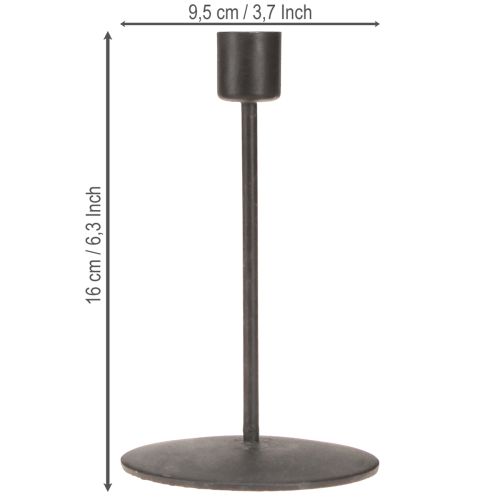 položky Svícen kovový starohnědý V16cm 2ks