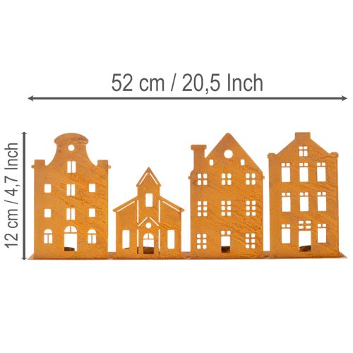 Svícen vánoční světýlka Dekorace Domky Rez 52×12cm | Floristik24.cz