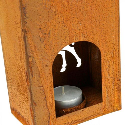 Floristik24 Svíčka na čajovou svíčku Vánoční patina jelení svíčka 35x11cm