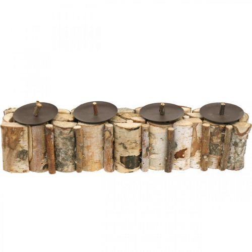Floristik24 Dekorace na stůl Adventní březový svícen dřevěný 45×8cm V9cm