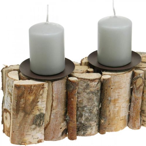 položky Dekorace na stůl Adventní březový svícen dřevěný 45×8cm V9cm