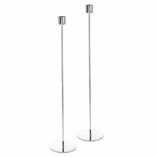 Floristik24 Sada kovových svícnů na svíčky stříbrná Ø2,2cm V31cm 2ks