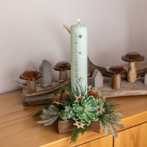 položky Svícen, dekorace na stůl vánoční, svícen hvězda V7cm Ø20cm/6,5cm