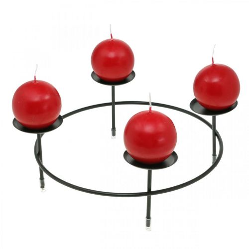 položky Svícen na 4 svíčky černá kovová stolní dekorace Ø23,5cm 2ks