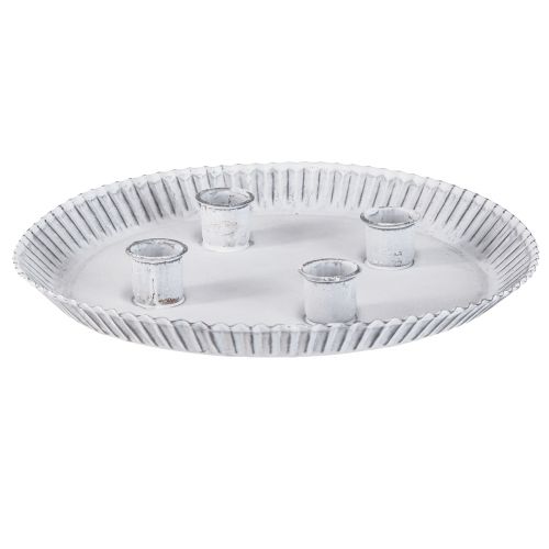 Floristik24 Forma na dort na svíčky se 4 svícny bílá Ø25cm