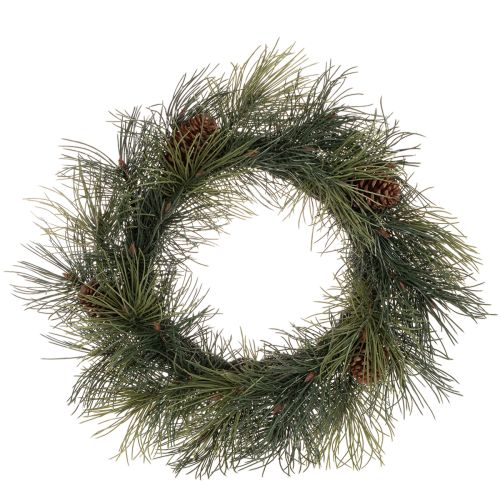 Věnec z umělých borovicových větví s kužely 60 cm