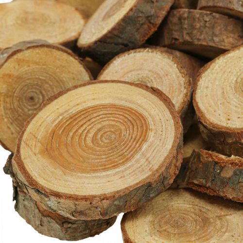 položky Dřevěné kotouče deco sypání dřevo borovice kulaté Ø2–3cm 500g