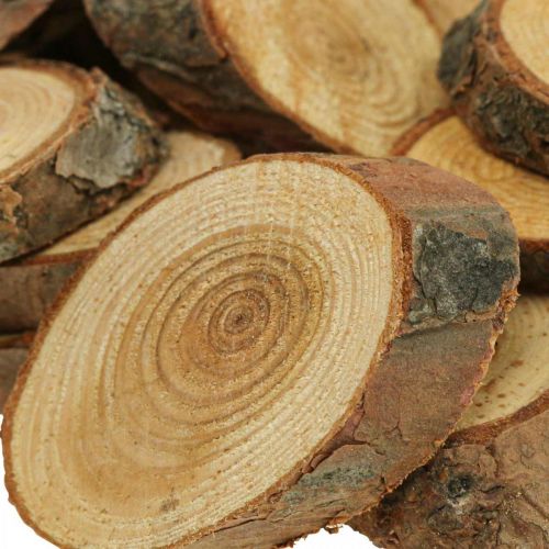 Floristik24 Dřevěné kotouče deco sypání dřevo borovice ovál Ø4-5cm 500g