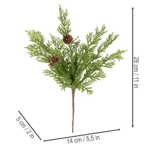 Umělá borovicová větvička se šiškami, 28 cm, 6 kusů | Floristik24.cz
