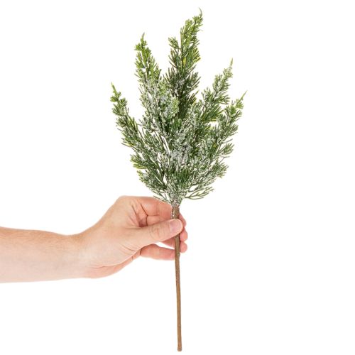 Uměle zasněžená borovicová větvička pro květinová aranžmá a adventní dekorace, 40 cm, 3 kusy | Floristik24.cz