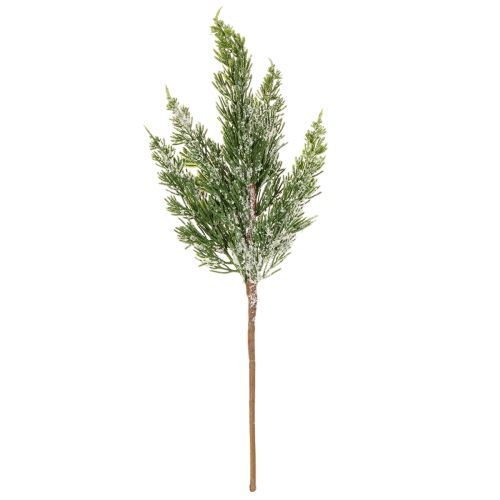 Uměle zasněžená borovicová větvička pro květinová aranžmá a adventní dekorace, 40 cm, 3 kusy | Floristik24.cz