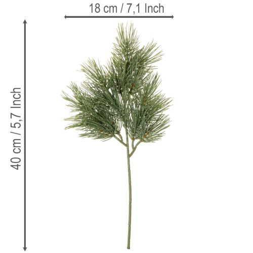 Umělá borovicová větvička pro zimní dekorace, 40 cm, 4 kusy | Floristik24.cz