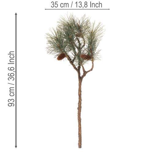 Umělá borovicová větev se šiškami, dekorace do obývacího pokoje, 93 cm | Floristik24.cz