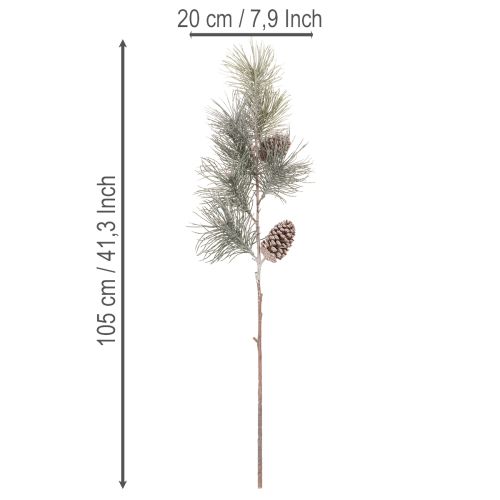 Umělá borovicová větev se šiškami a dlouhým jehličím 105 cm | Floristik24.cz