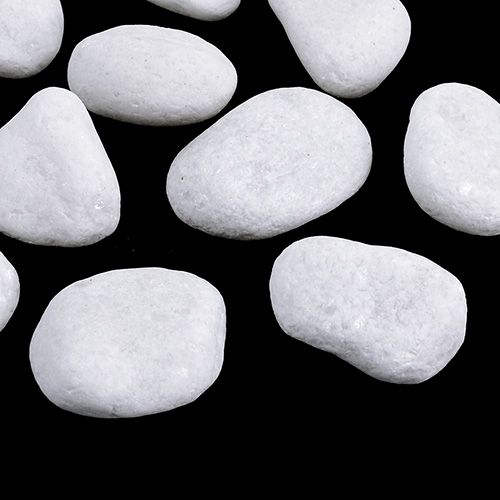 Floristik24 Oblázky do sítě Bílá 2,5cm - 4cm 1kg