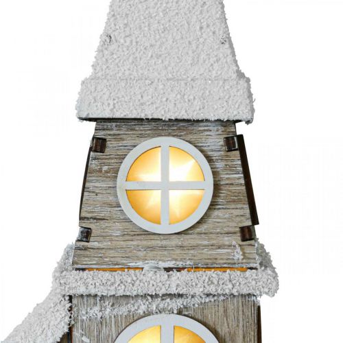 Floristik24 Světelný domeček dřevěný kostel Vánoční kostel dřevěný kostel V45cm