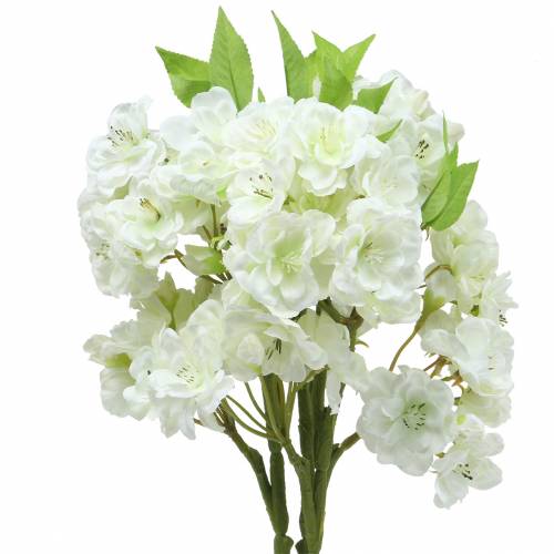 Višňová větvička krém 45cm 3ks na ozdobu
