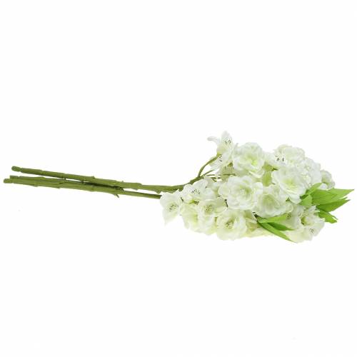 Floristik24 Višňová větvička krém 45cm 3ks na ozdobu