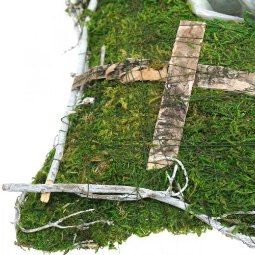 Polštáře mech a liány s křížem na hrobovou úpravu 25x25cm