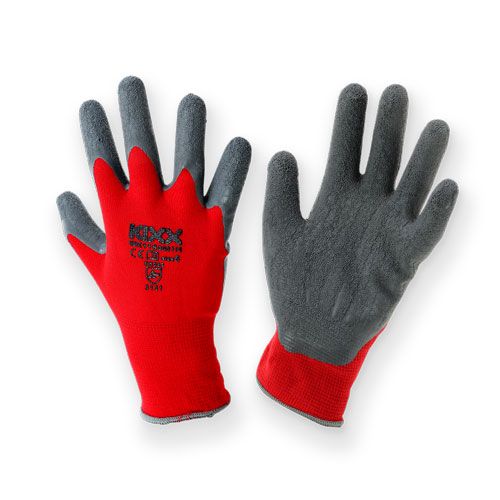 Floristik24 Kixx nylonové zahradní rukavice vel. 10 červené, šedé