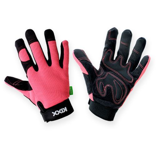 Syntetické rukavice Kixx vel. 7 růžové, černé