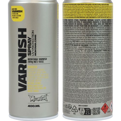 položky Bezbarvý lak ve spreji lak ve spreji UV ochrana čirý lesklý lak Montana 400ml