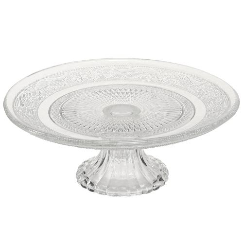 Klasický skleněný dortový talíř na nohy - Elegantní na každou oslavu Ø 20cm