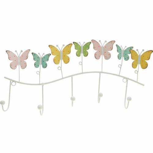 Jarní dekorace, háček s motýlky, kovová dekorace, ozdobná skříň 36cm