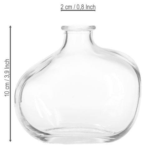 položky Malá skleněná váza, moderní mini váza, čiré sklo 11×6×10cm