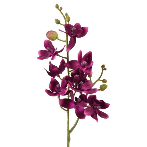 Malá orchidej Phalaenopsis umělá květina tmavě fialová 30cm