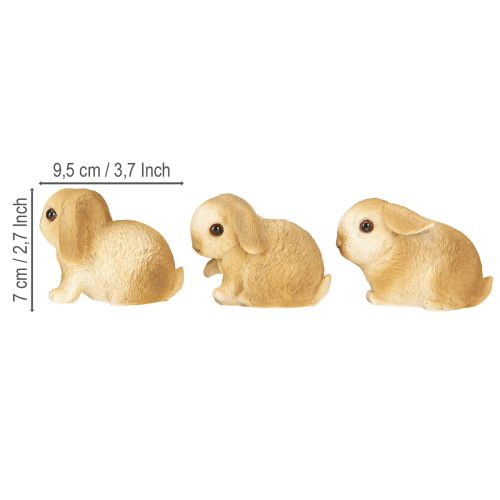 položky Malý velikonoční zajíček Dekorace zajíček Polyresin 9×6×6,5cm 3ks