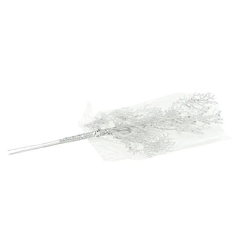 Floristik24 Korálová větev se slídou bílá L32cm 3ks