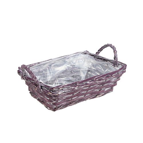 Čtvercový košík tmavě fialový 25cm x 18cm H10cm