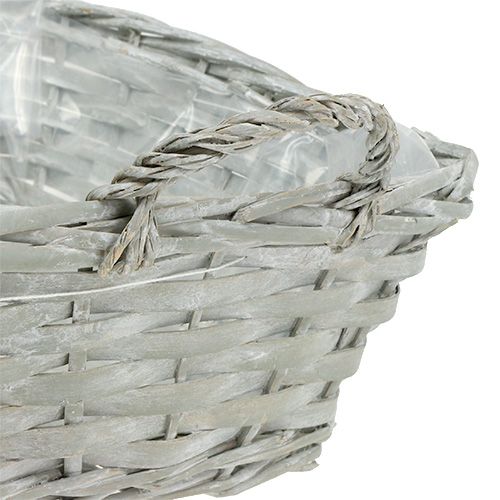 Floristik24 Čtvercový koš šedý 29cm x 23cm H10cm 1ks