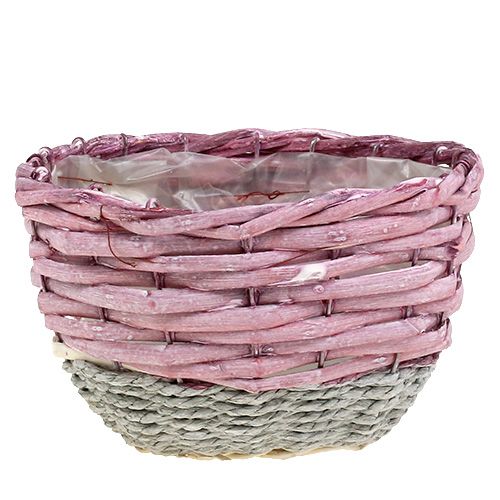 Floristik24 Košík kulatý sada 3 ks Ø14cm - 24cm růžový, přírodní